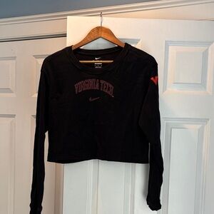 Nike Women's Black Virginia Tech Long Sleeve Crop Top